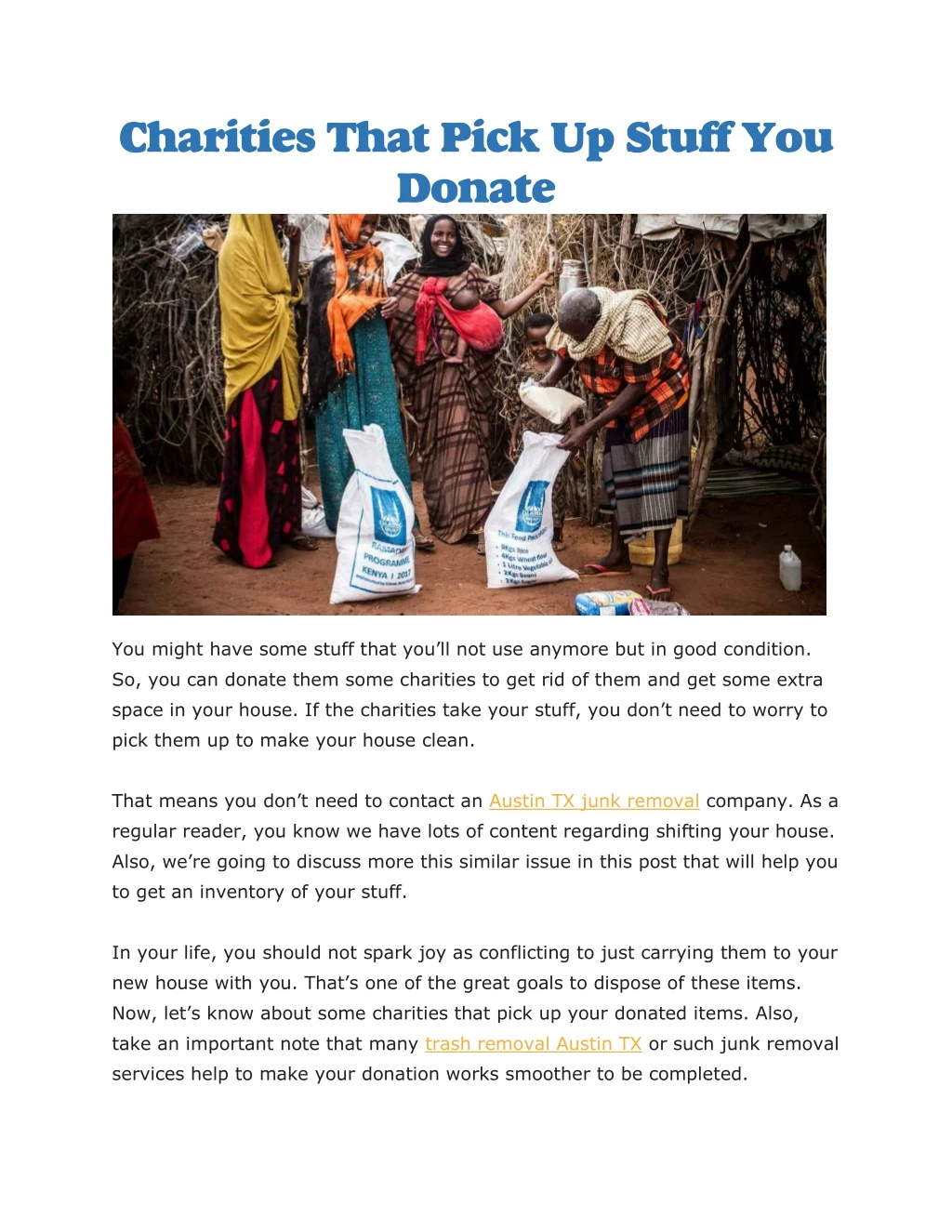 charities that pick up stuff you donate