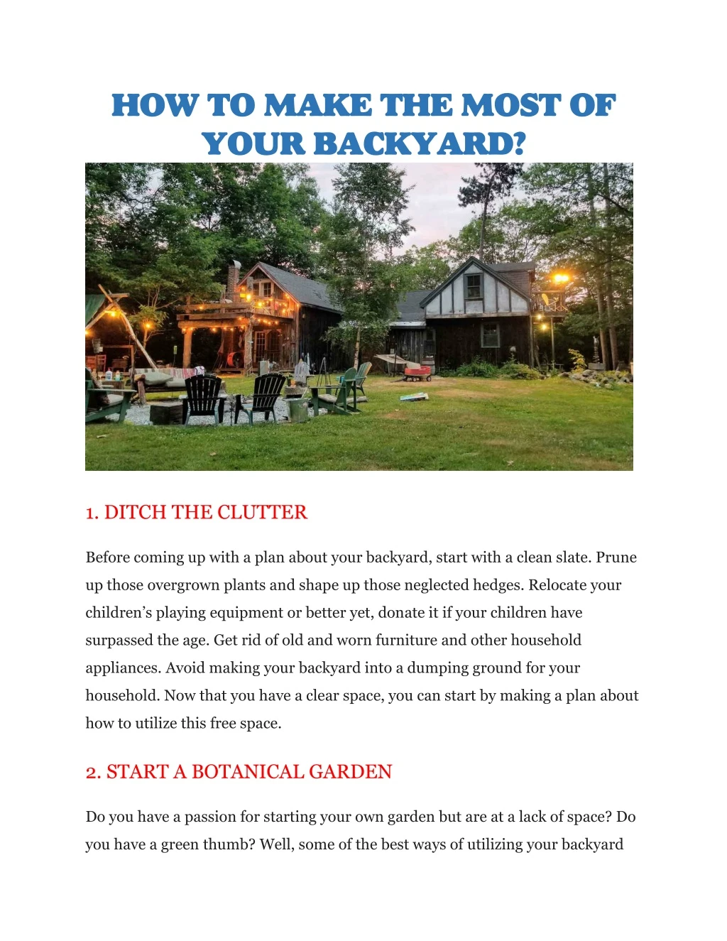 how to make the most of your backyard