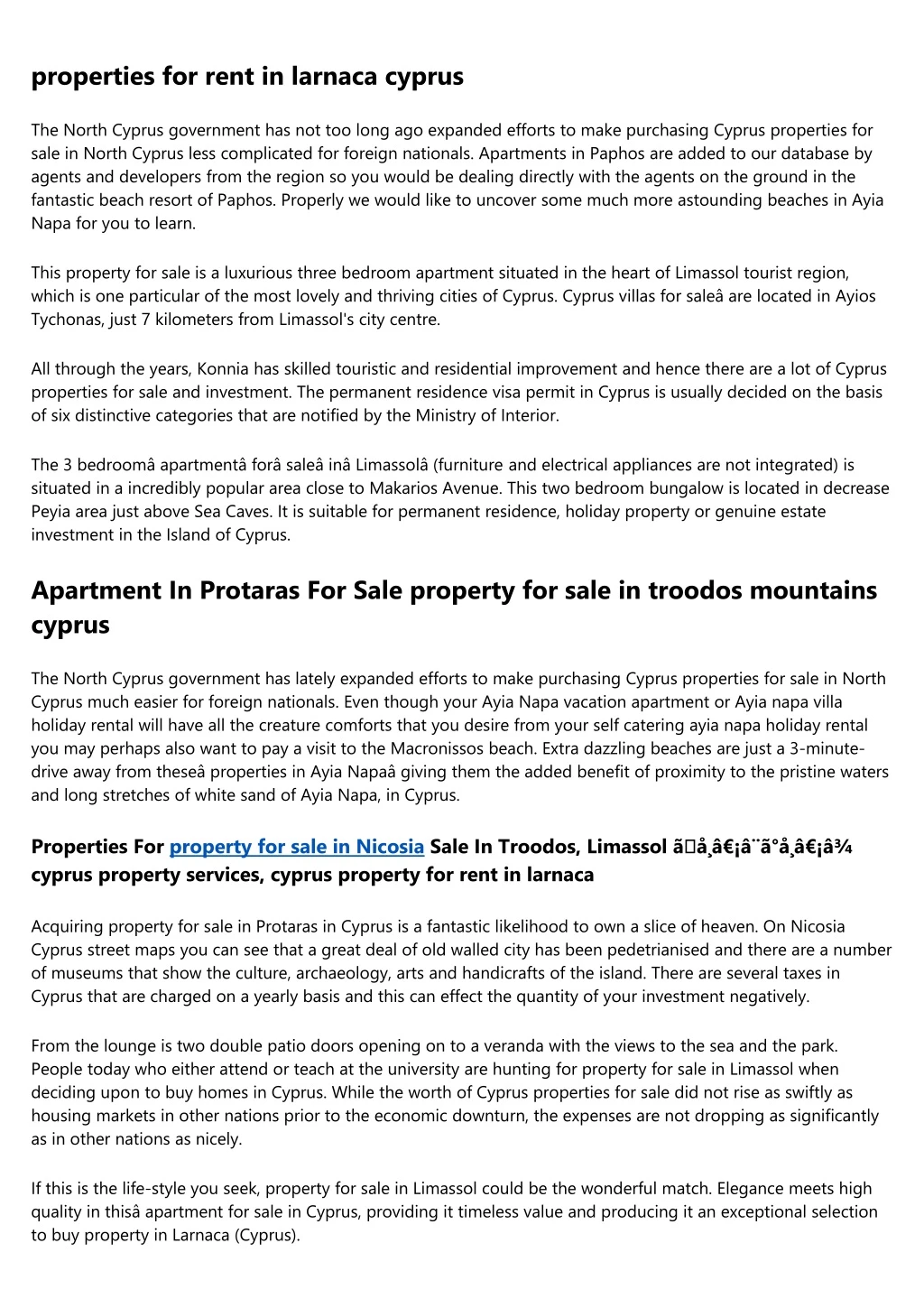 properties for rent in larnaca cyprus