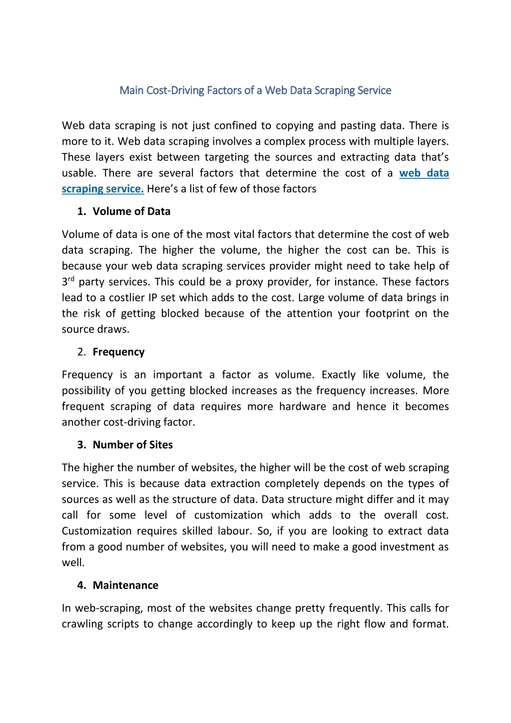 main cost main cost driving factors of driving