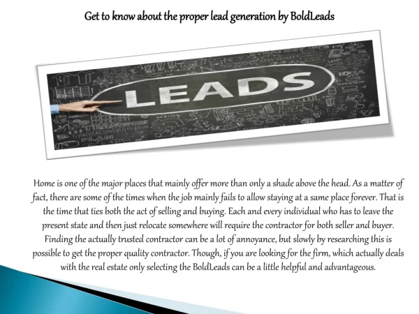Get to know about the proper lead generation by BoldLeads