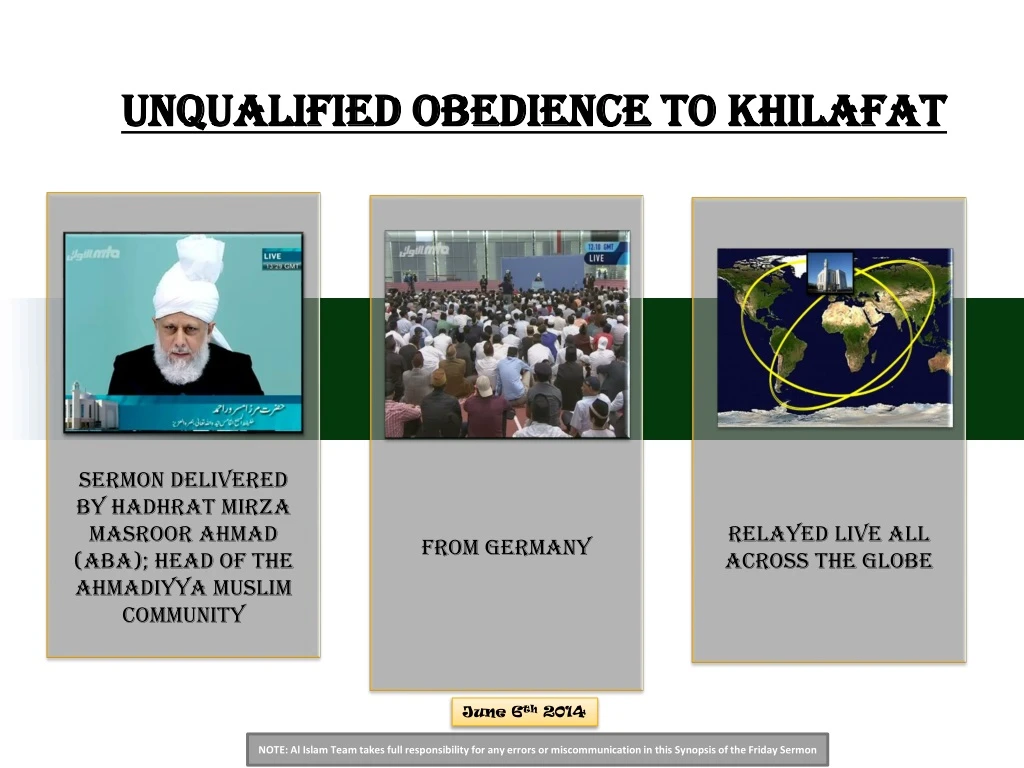 unqualified obedience to khilafat