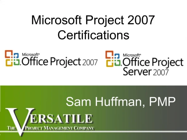 Microsoft Project 2007 Certifications