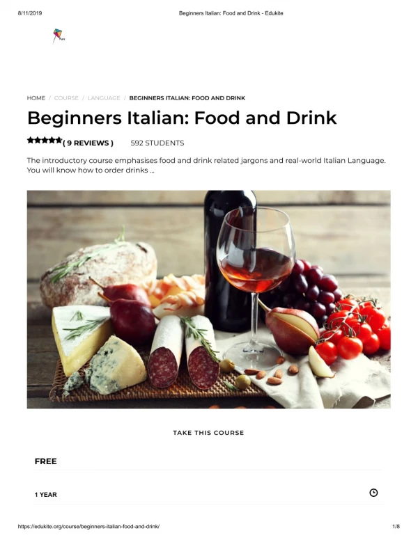 Beginners Italian_ Food and Drink - Edukite