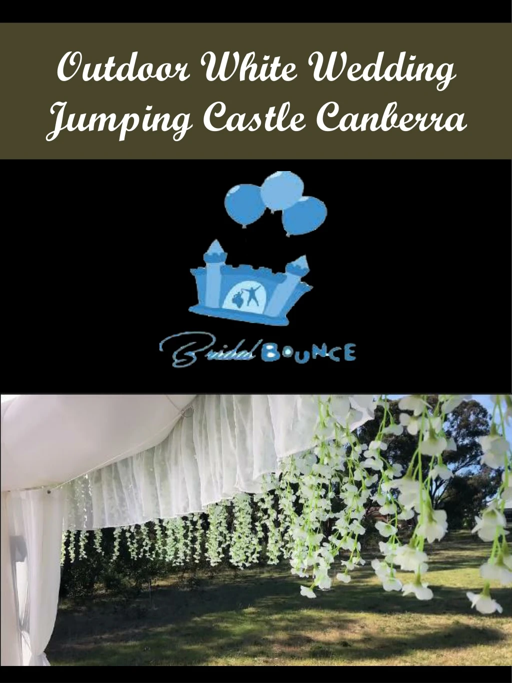 outdoor white wedding jumping castle canberra