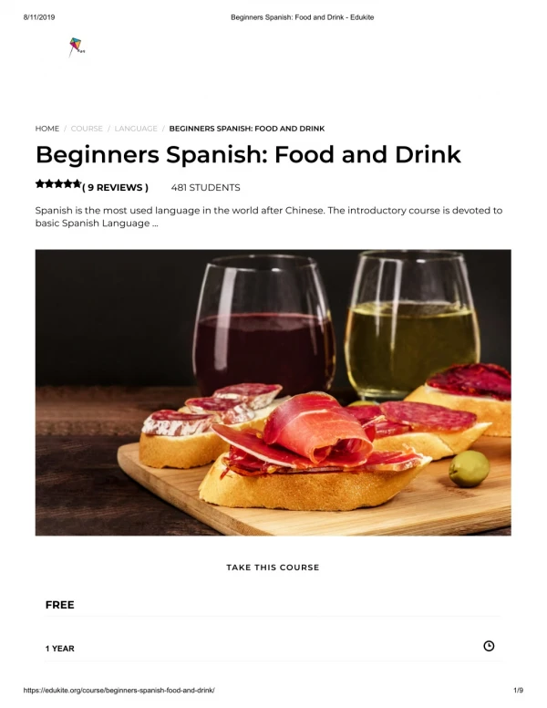 Beginners Spanish_ Food and Drink - Edukite