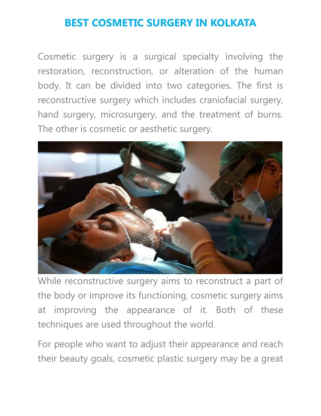 best cosmetic surgery in kolkata cosmetic surgery