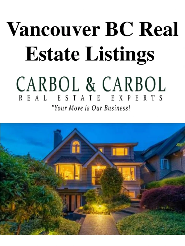 Vancouver BC Real Estate Listings