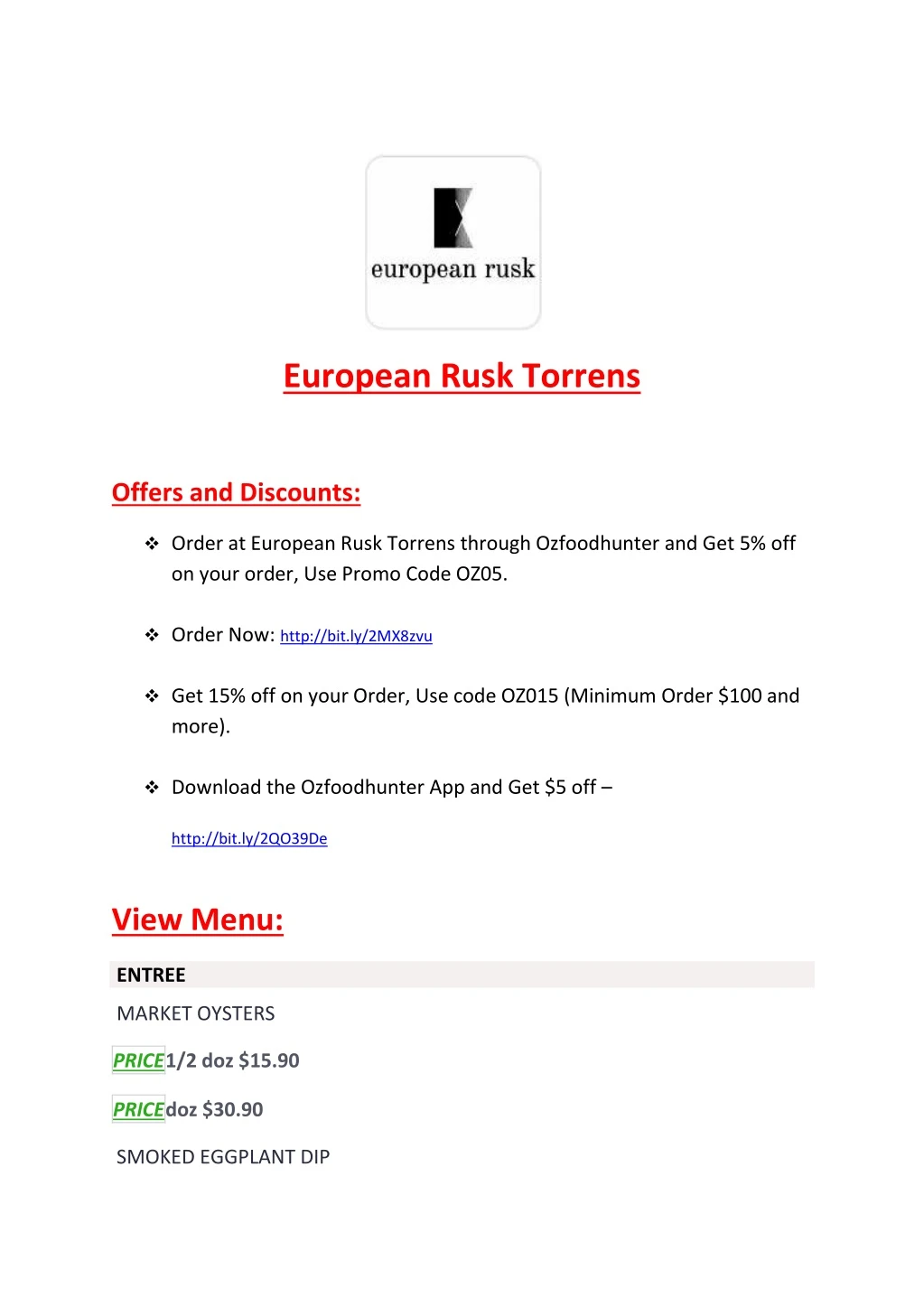 european rusk torrens