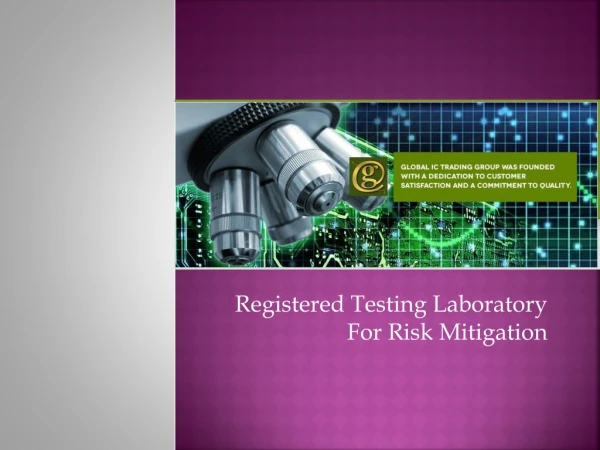 Registered Testing Laboratory For Risk Mitigation