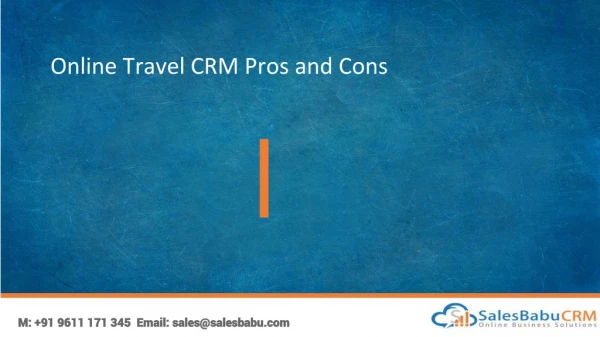 Online Travel CRM Pros and Cons