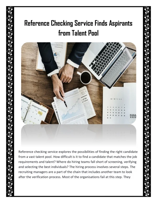 Reference Checking Service Finds Aspirants from Talent Pool