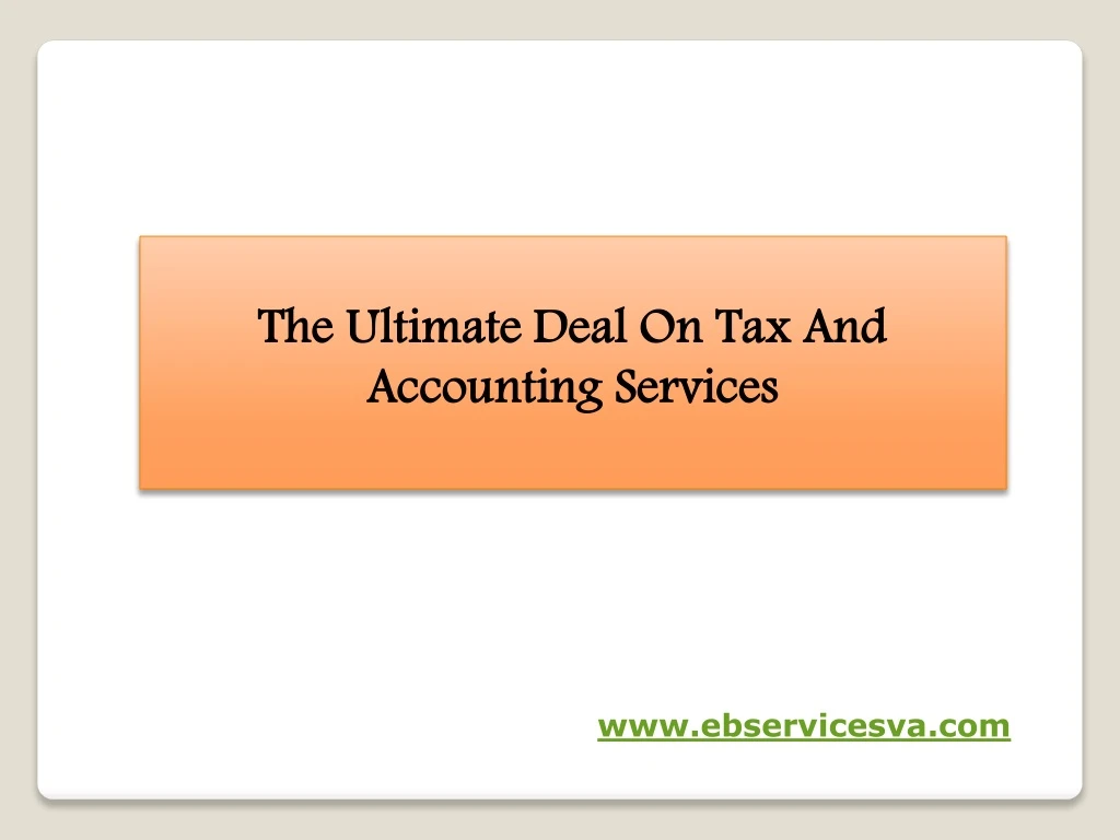 the ultimate deal on tax and accounting services