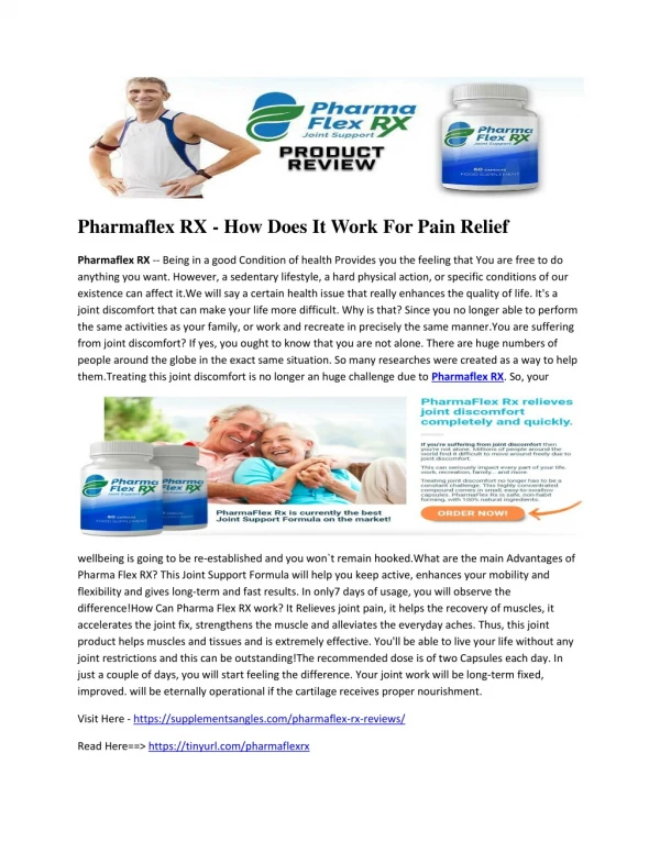 Pharmaflex RX - How Does It Work For Pain Relief