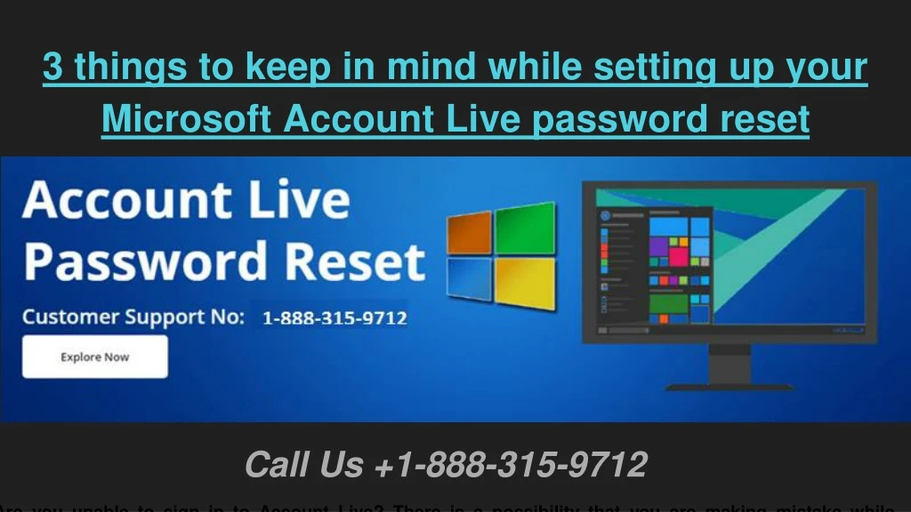 3 things to keep in mind while setting up your microsoft account live password reset