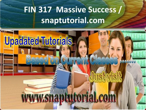 FIN 317 Massive Success / snaptutorial.com