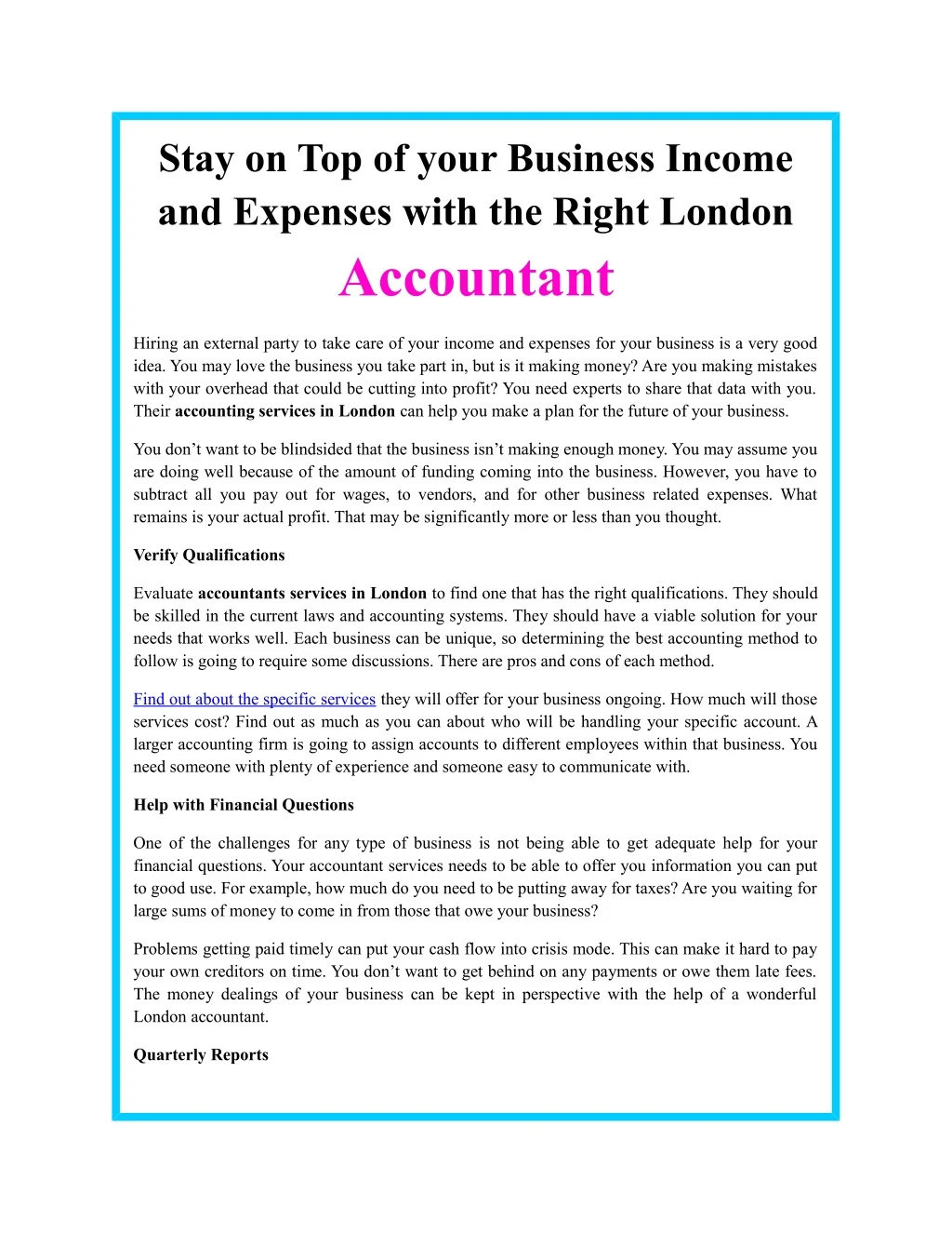 stay on top of your business income and expenses