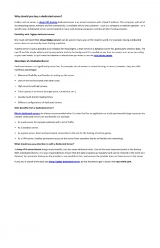 Why should you buy a dedicated server - slide 1
