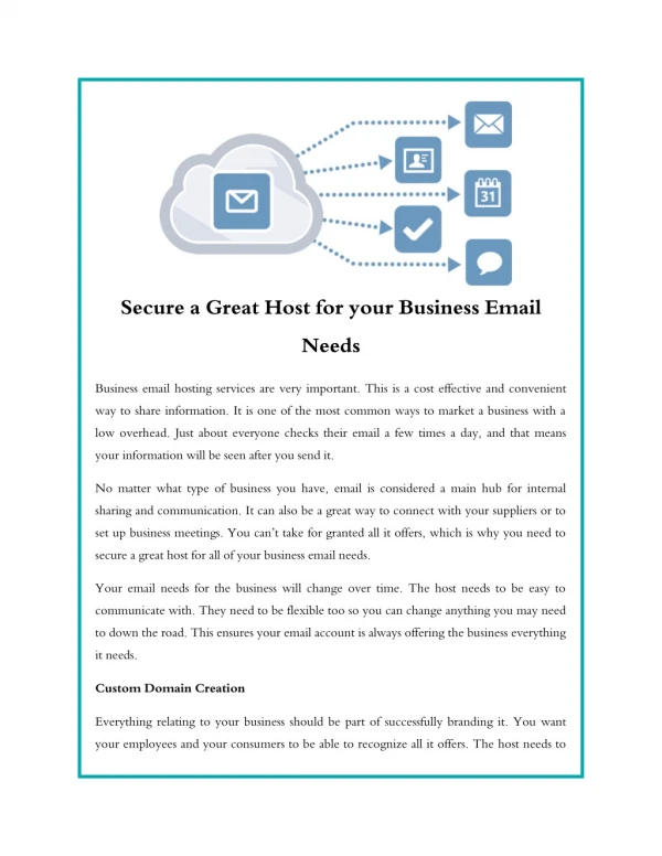 Secure a Great Host for your Business Email Needs