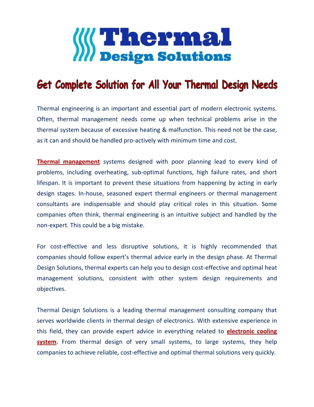 thermal engineering is an important and essential