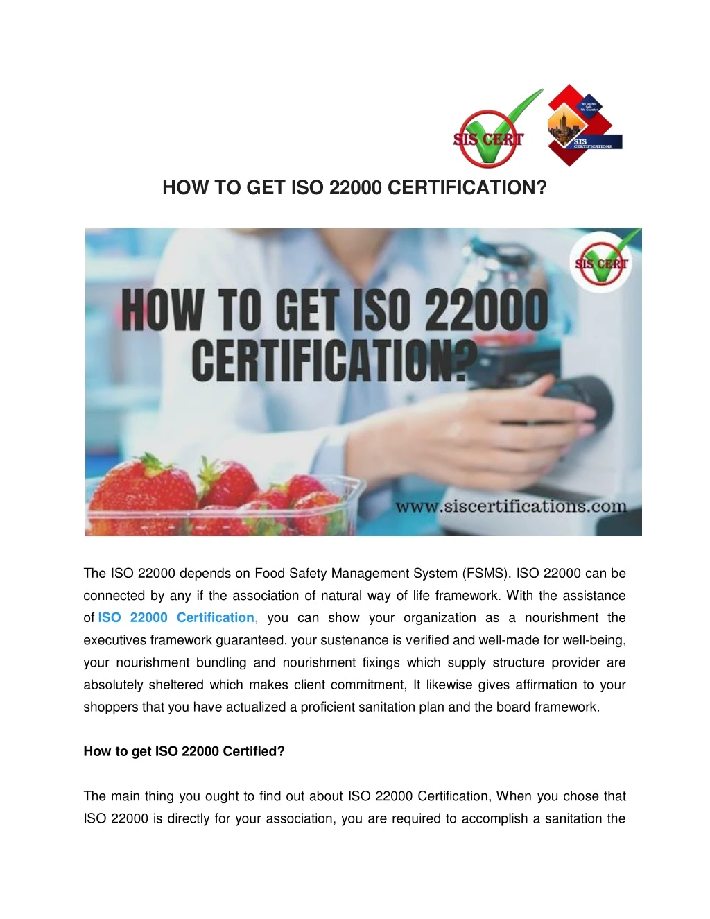 how to get iso 22000 certification