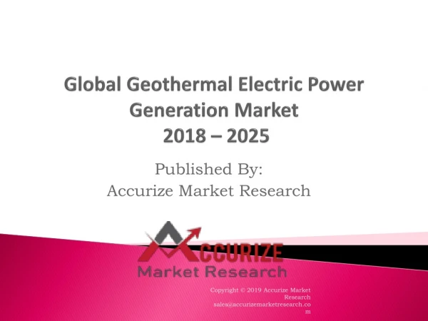 Global Geothermal Electric Power Generation Market