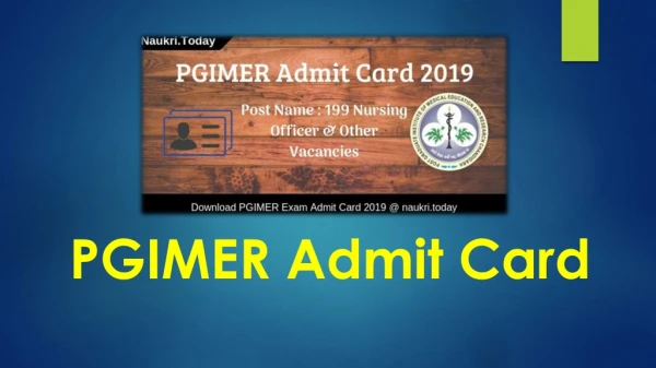 pgimer admit card