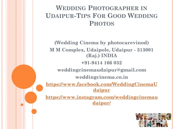 Wedding Photographer in Udaipur-Tips For Good Wedding Photos