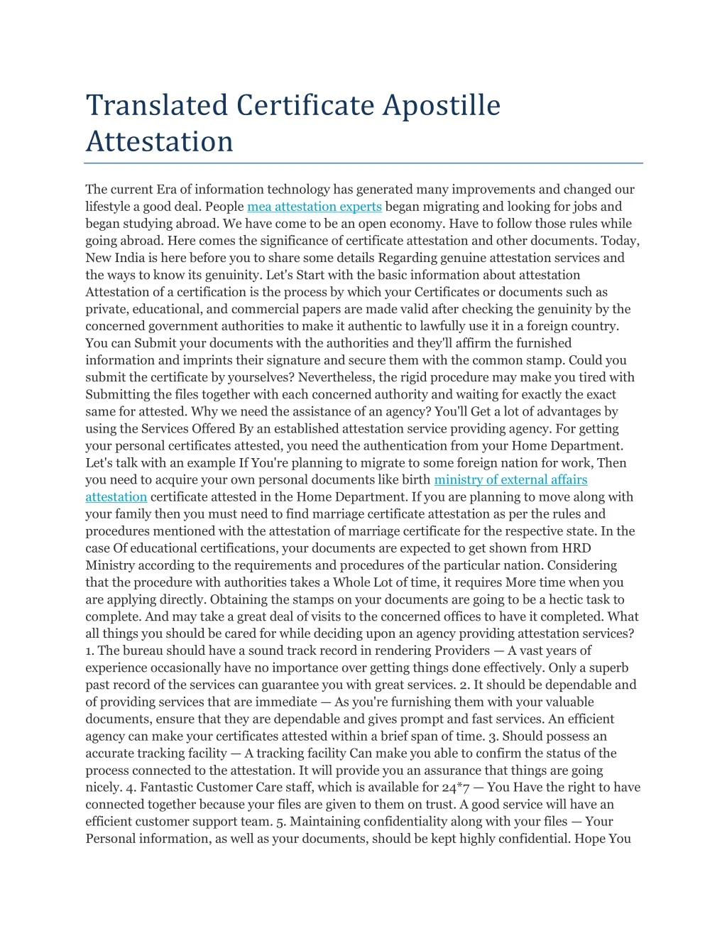 translated certificate apostille attestation
