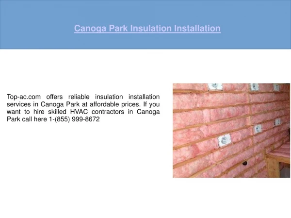 Insulation Installation Canoga Park