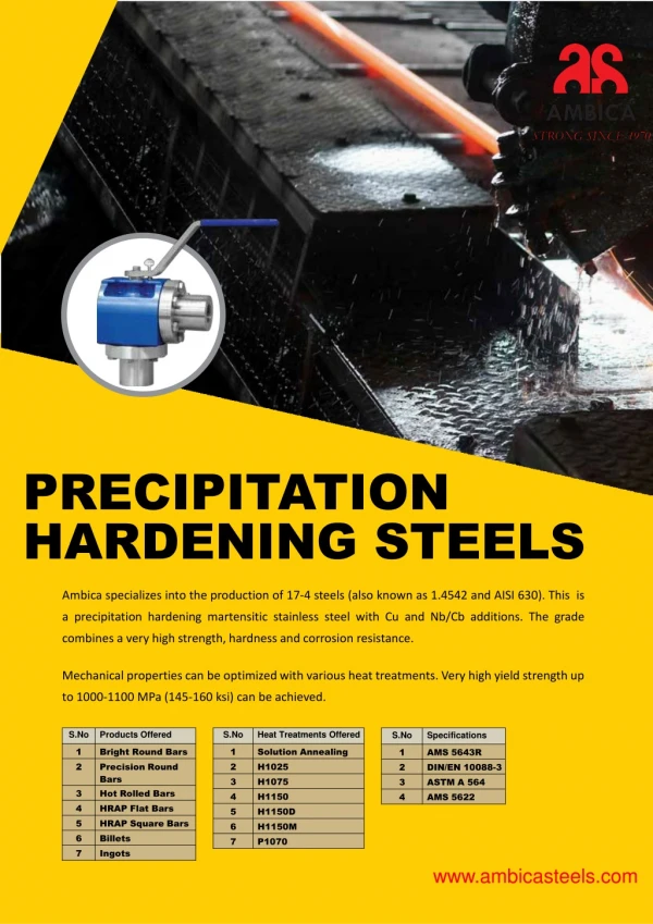 The Leading Precipitation Hardening Steels (17-4 PH) Manufacturer in India.