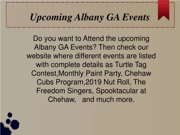 Albany Ga Events