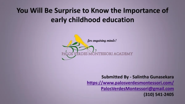 Importance of Early Childhood Education