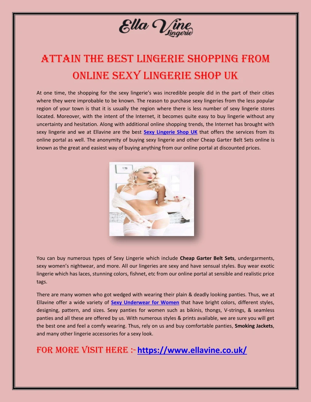 attain the best lingerie shopping from online
