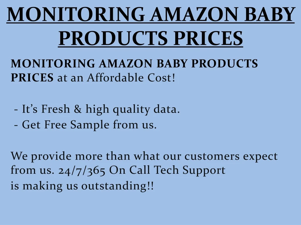 monitoring amazon baby products prices