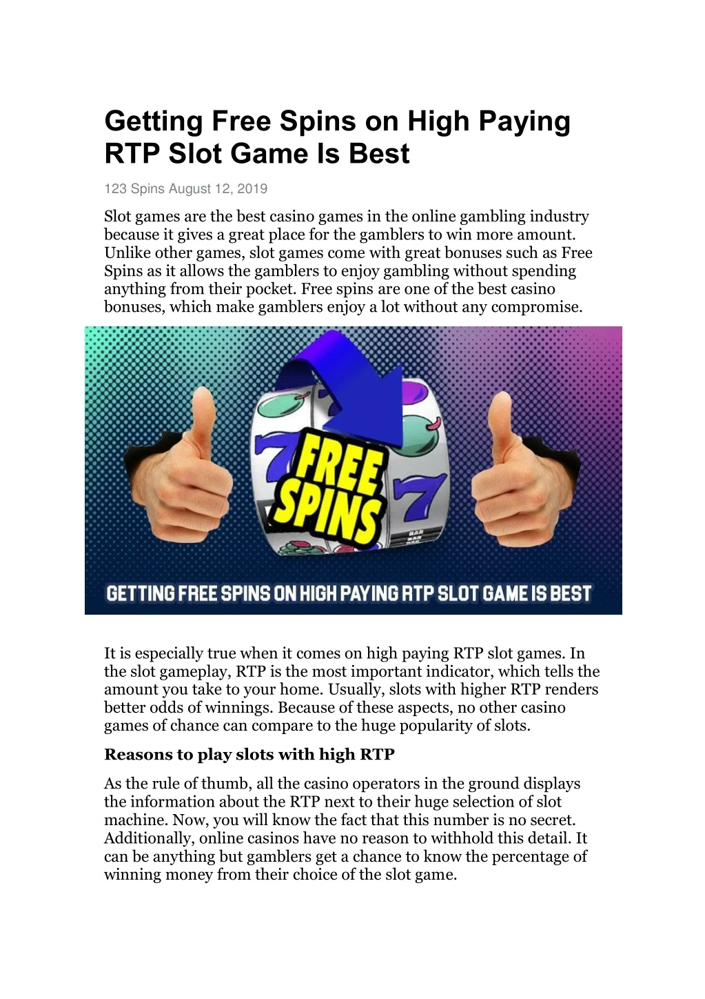 getting free spins on high paying rtp slot game