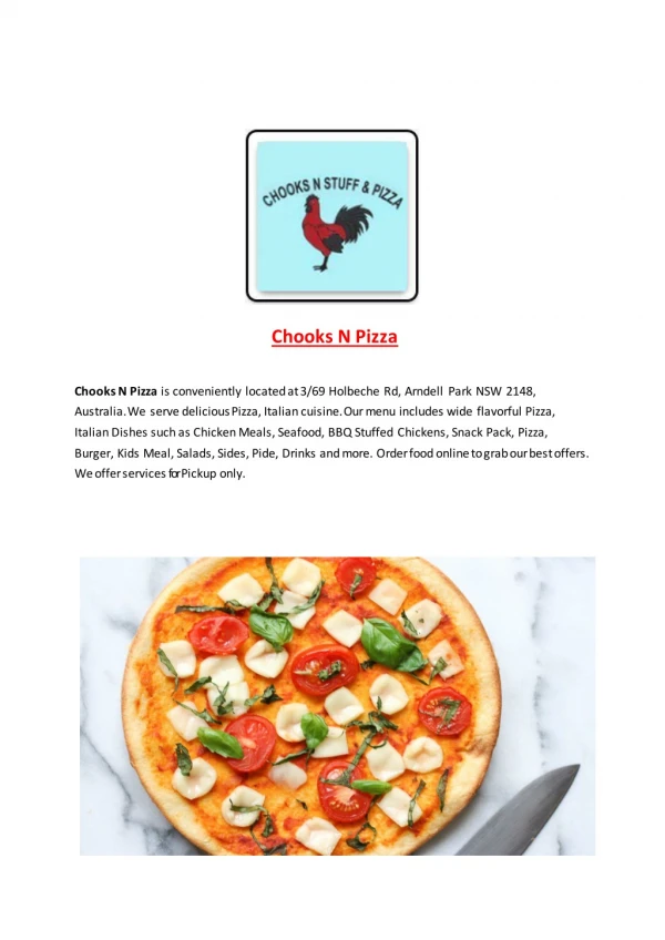 15% Off - Chooks N Pizza-Arndell Park - Order Food Online
