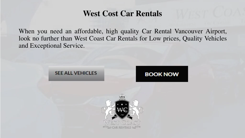 west cost car rentals