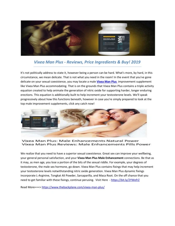 Vixea Man Plus - Reviews, Price Ingredients & Buy! 2019