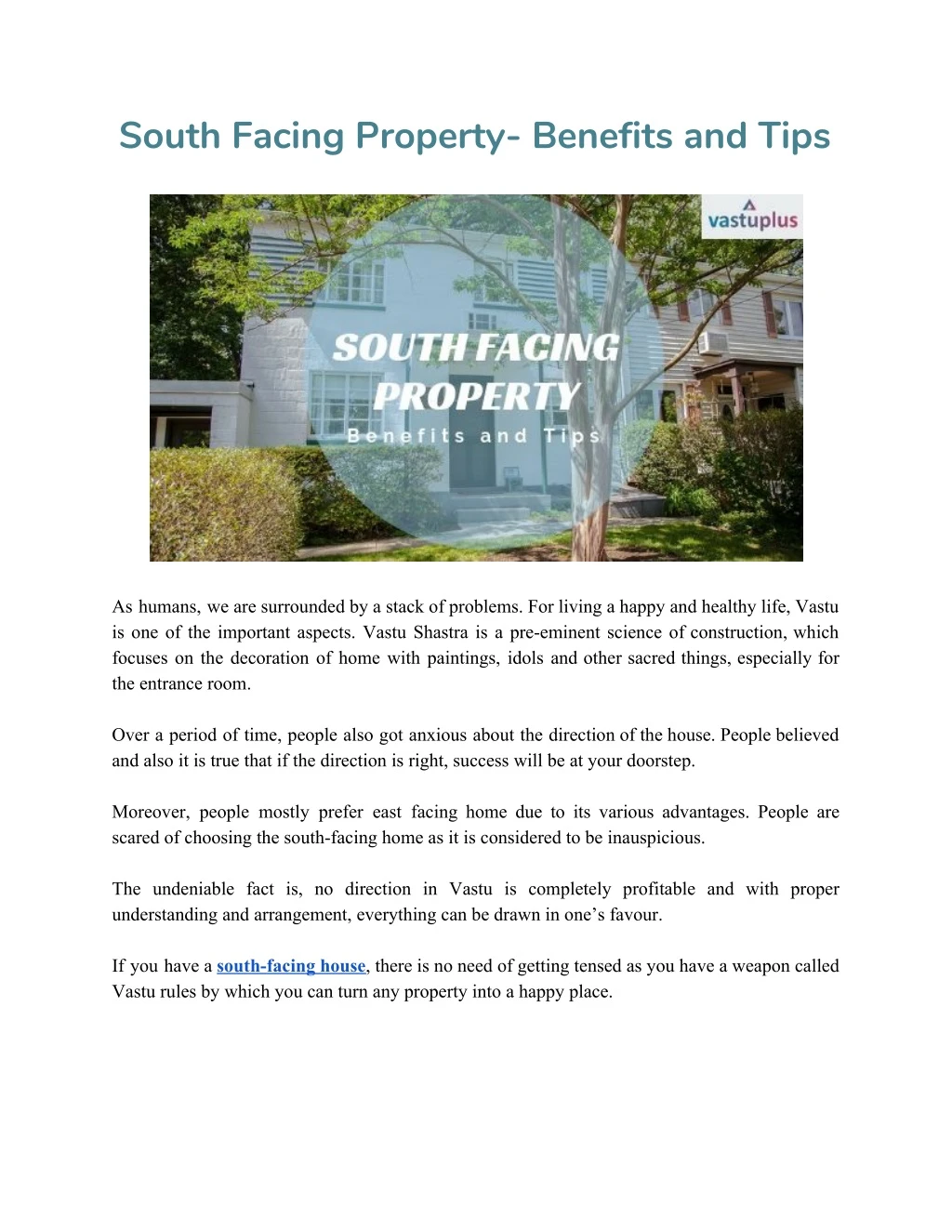 south facing property benefits and tips