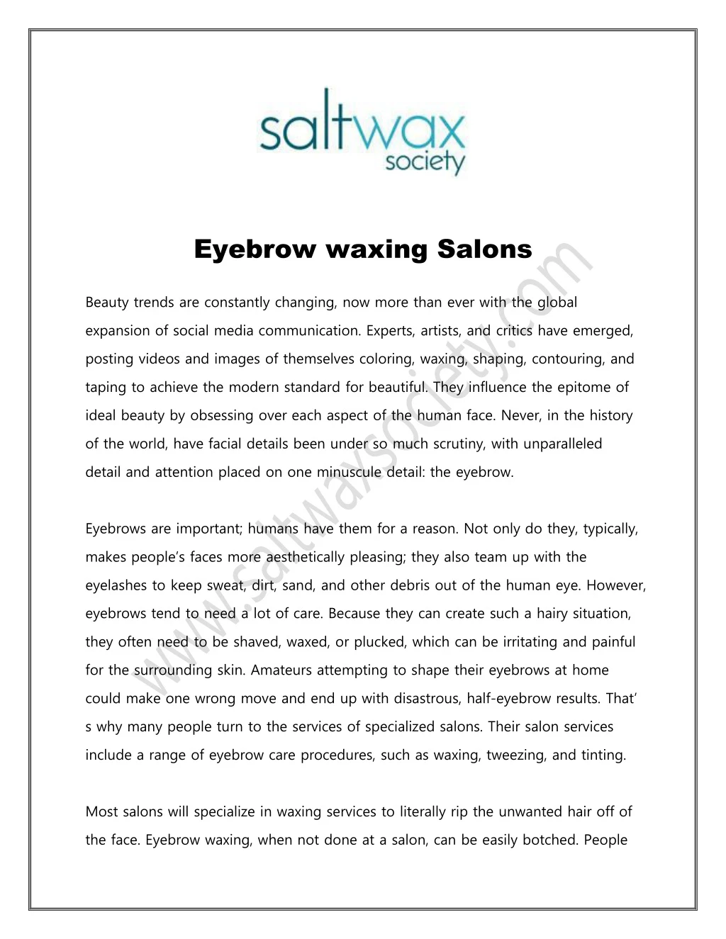 eyebrow waxing salons