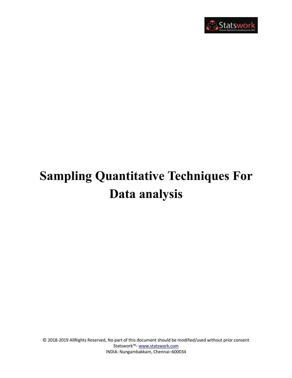 sampling quantitative techniques for data analysis