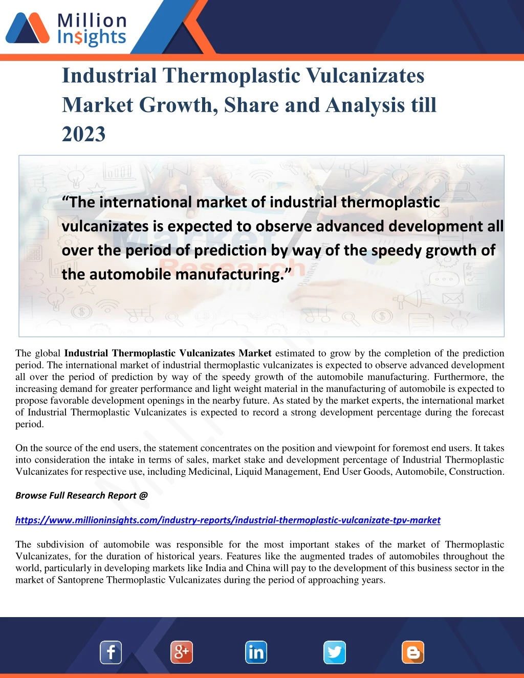 industrial thermoplastic vulcanizates market