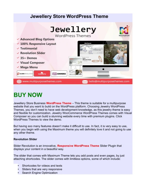 Jewellery Store WordPress Theme