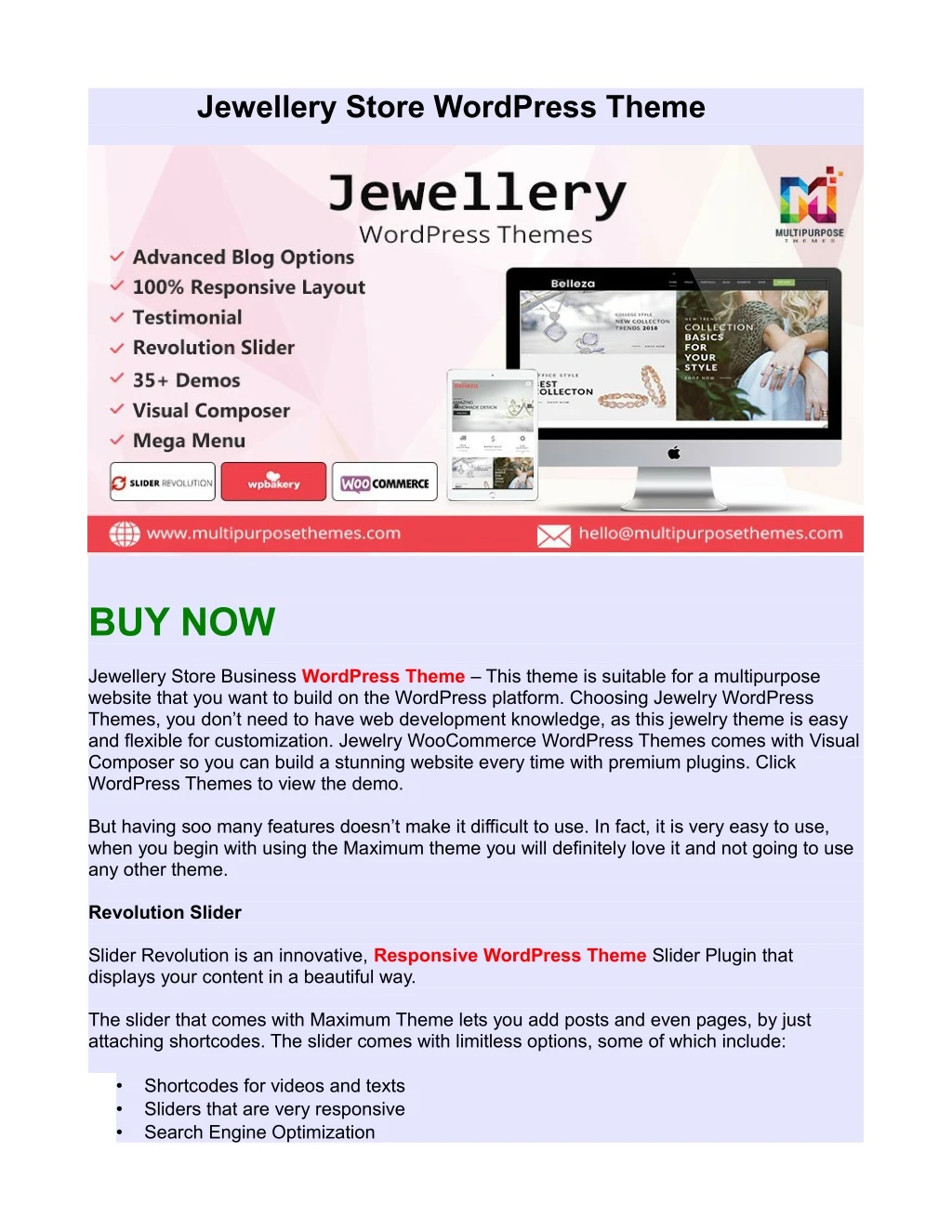 jewellery store wordpress theme