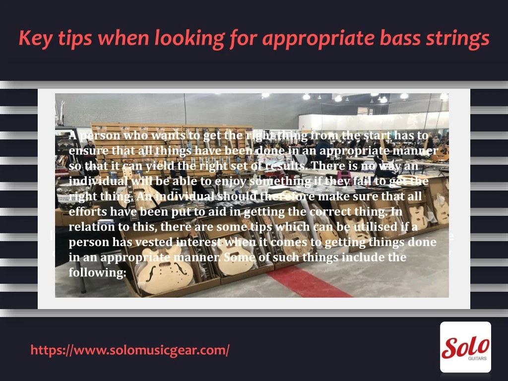 key tips when looking for appropriate bass strings