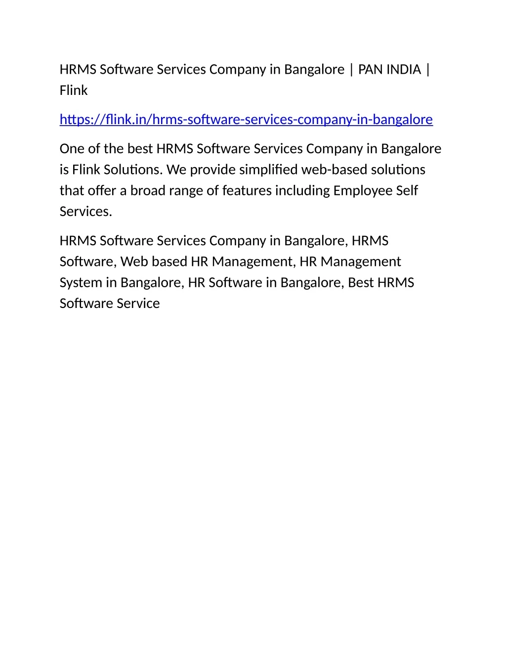 hrms software services company in bangalore