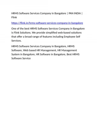 HRMS Software Services Company in Bangalore | PAN INDIA | Flink - slide 1