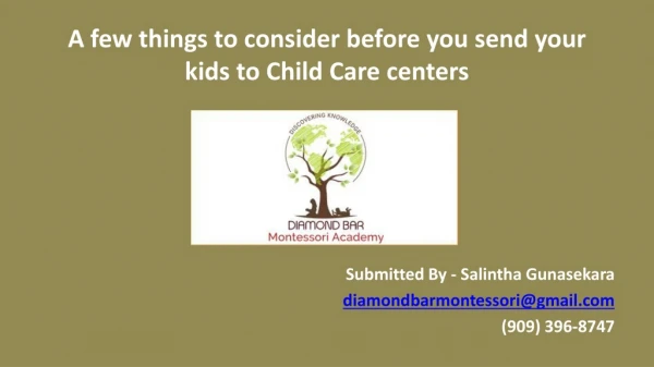 4 things to consider before you send your kids to Child Care centers