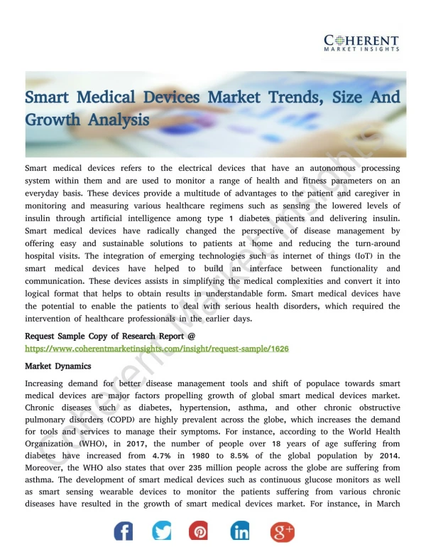 Smart Medical Devices Market Trends, Size And Growth Analysis